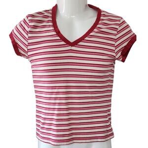 No Boundaries Red , White Pink and Green Short Sleeve T-shirt Junior Size 7-9
